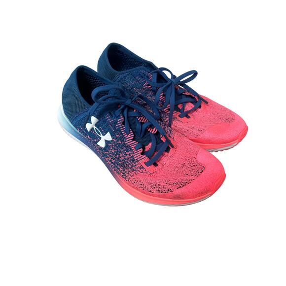 Under Armour Mesh Running Shoes Womens Size 9.5 Blue Pink - Picture 7 of 9